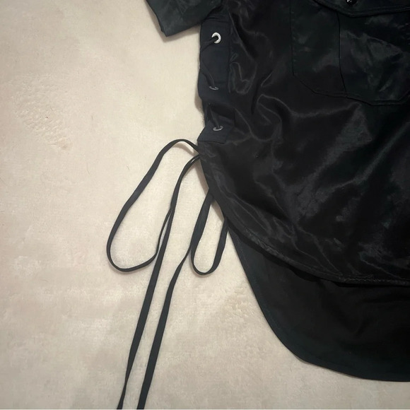 Rag & Bone Black  Lace Up Side Mason Shirt. Size S Retail $325 - Picture 5 of 10